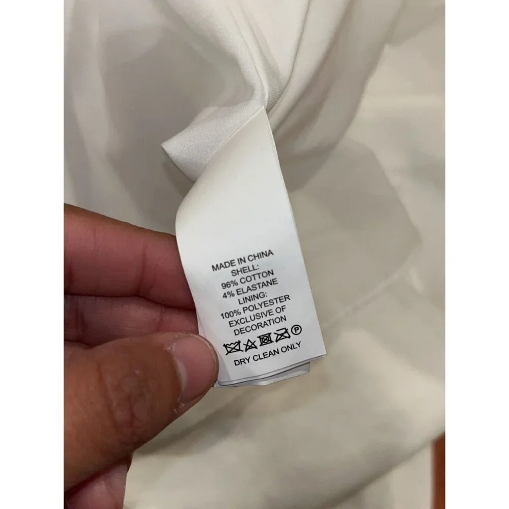 Kate Spade White V-Neck Ruffle Neck Sleeveless Fit & Flare Short Dress Women's S